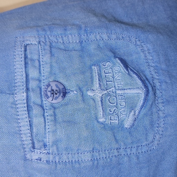 Escales Paris Women EU36/US6 100% Linen Sailor Button Front Back Pocket Shorts - Picture 8 of 16